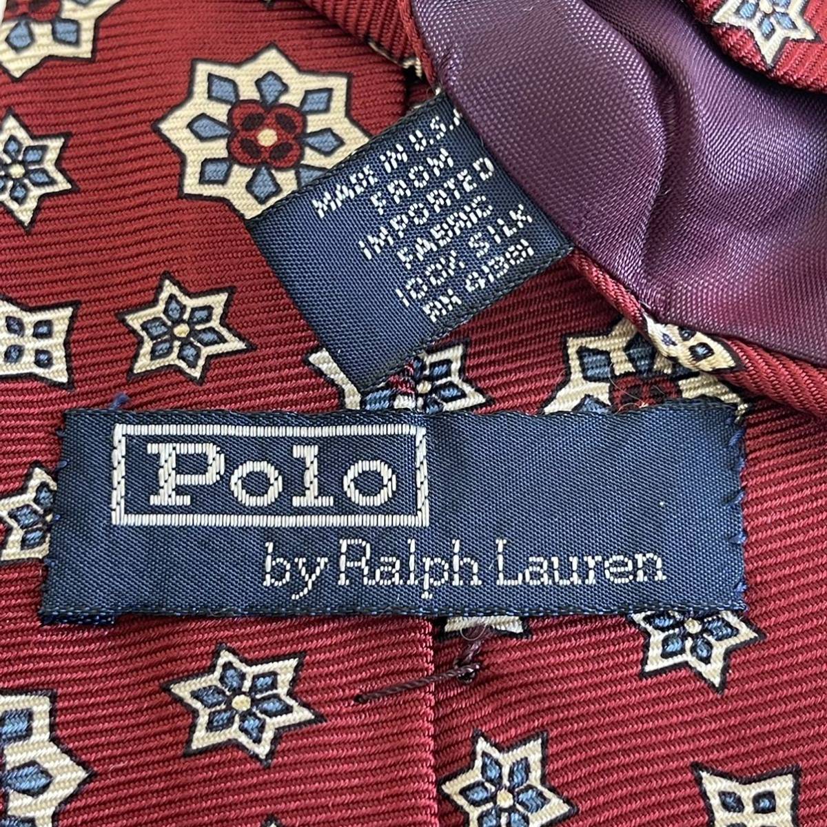 POLO by RALPH LAUREN( Polo bai Ralph Lauren ) red star pattern necktie 