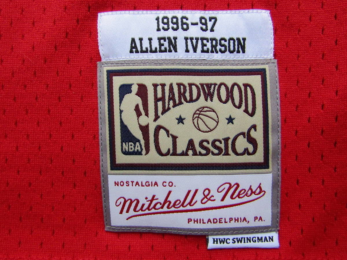 美品 NBA 76ers IVERSON #3 アレン・アイバーソン Mitchell&Ness ミッチェルアンドネス シクサーズ スウィングマン ユニフォーム 刺繍