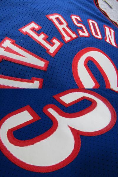 NBA 76ers アレン・アイバーソン IVERSON #3 SIXERS シクサーズ NIKE ユニフォーム ナイキ ゲームシャツ 刺繍 ジャージ タンクトップ 青_画像6