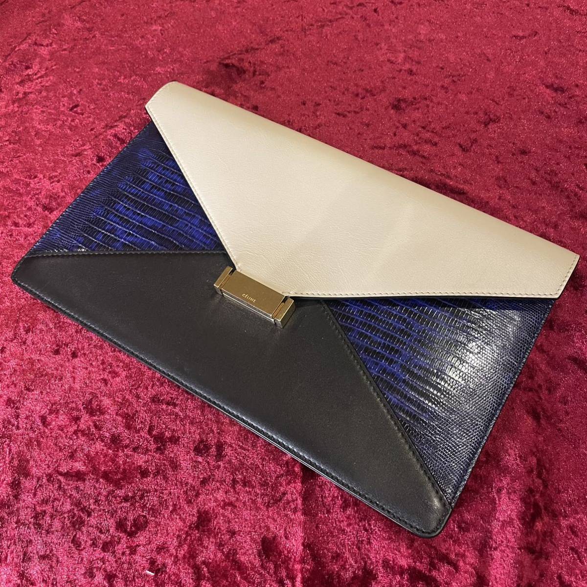 美品 CELINE セリーヌ ダイヤモンド リザード マルチカラー レザー 本