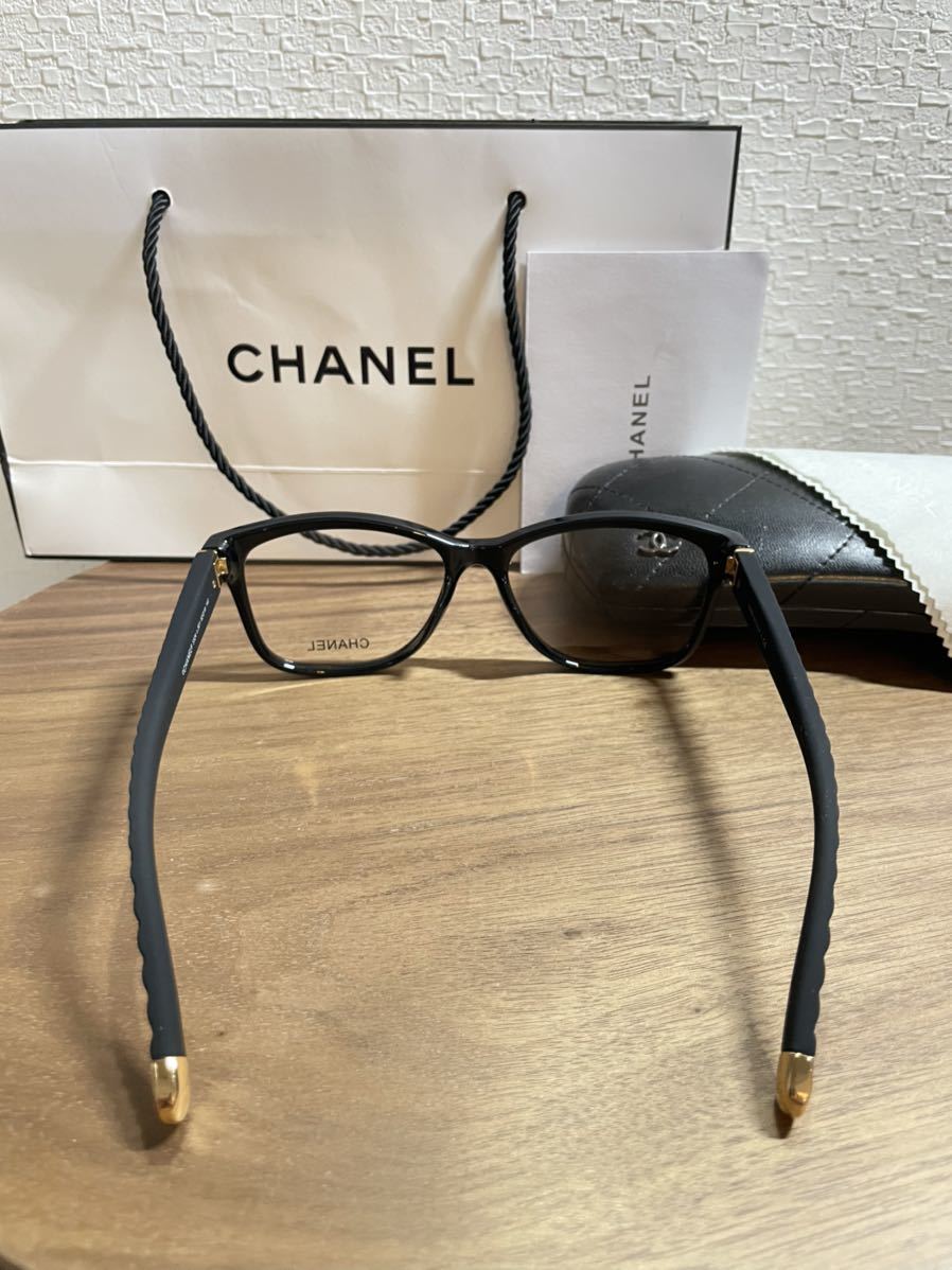 CHANEL シャネル メガネ フレーム 伊達 黒縁 ゴムラバー スクエア