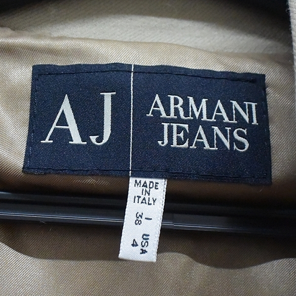 ARMANI JEANS アルマーニ ジーンズ レディース ウール コート ベージュ系 COMFORT FIT ロングコート ジャケット サイズ 38 シンプル_アルマーニ ジーンズ ウール コート