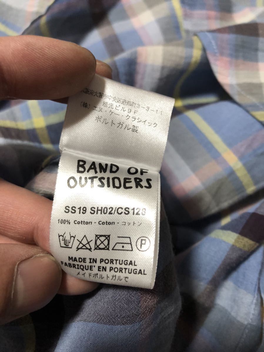 19SS BAND OF OUTSIDERS チェックシャツ M 長袖シャツ バンドオブアウトサイダーズ ロンハーマン取扱 ガーゼ_画像9