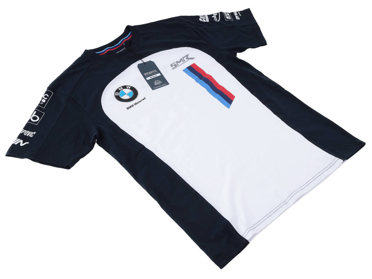 本物　希少！！BMWmotorrad　WorldSBK 紺白　Tシャツ　綿【M】 オフィシャルTシャツ_画像1