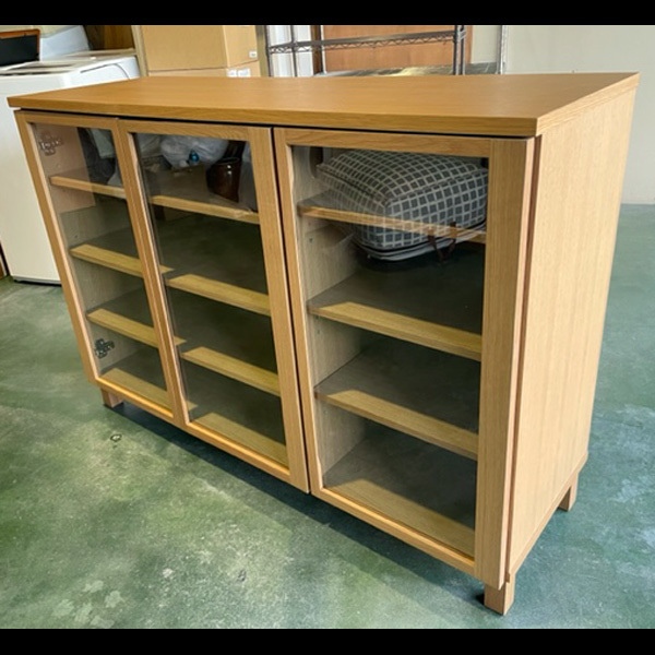 札幌限定配送/お引き取り可◇家具◇無印良品◇3枚ガラス扉