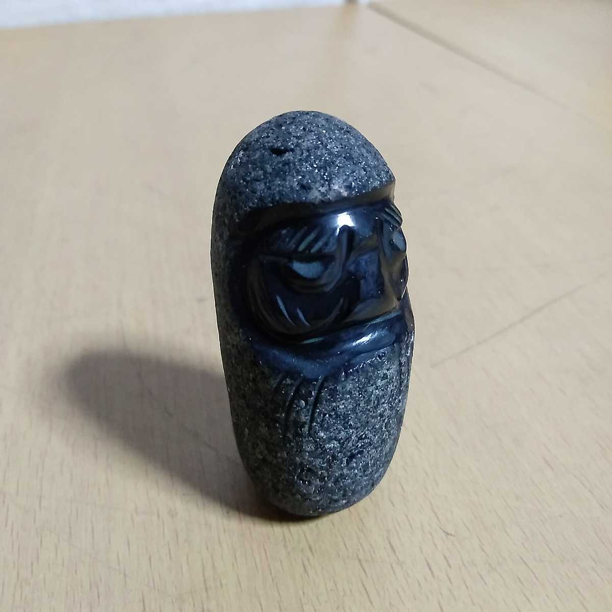 郷土玩具 だるま 達磨 ダルマ 黒曜石/天然石 彫刻 置物 オブジェ 魔