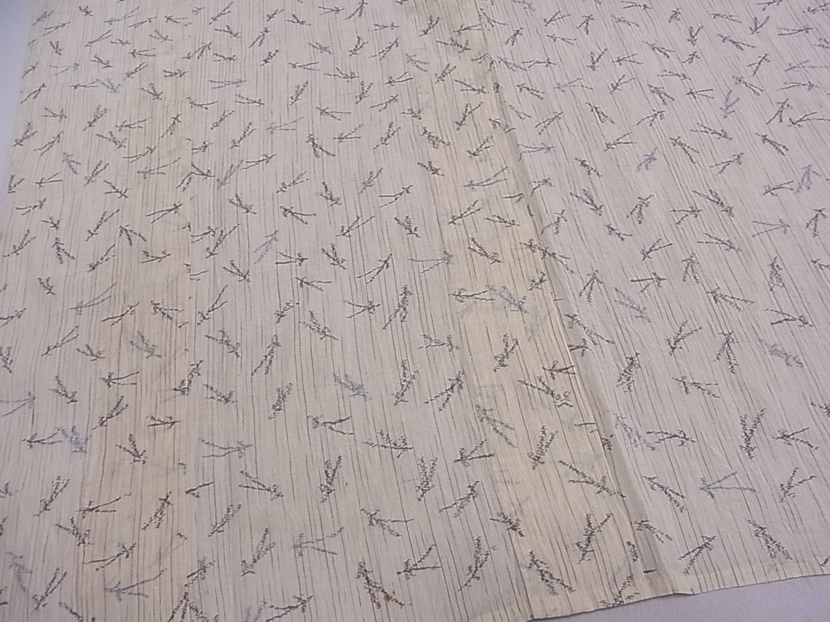 平和屋着物 夏物 本場小千谷縮 敷松葉 青山みとも 証紙・たとう紙付き 逸品 tx1857