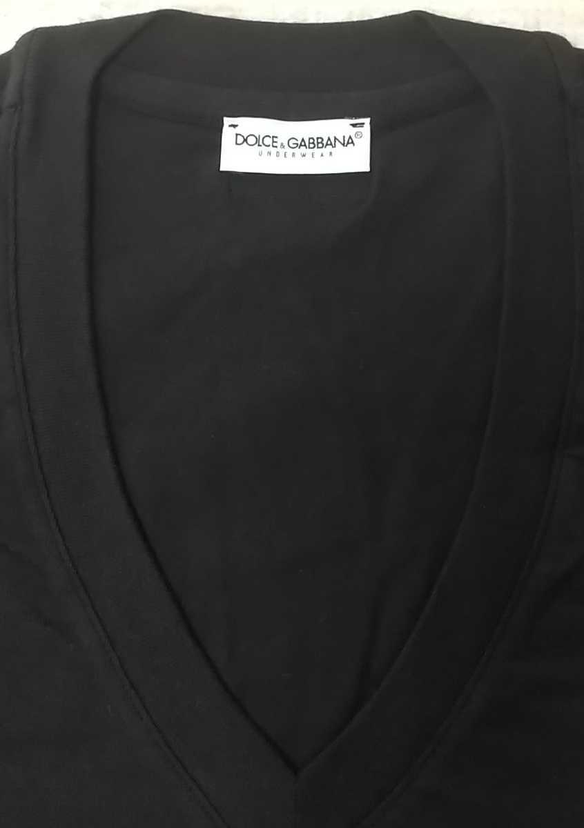 DOLCE&GABBANA ドルチェ&ガッバーナ Vネック 半袖 Tシャツ アンダーウェア under wear 下着 ブラック 黒 未使用