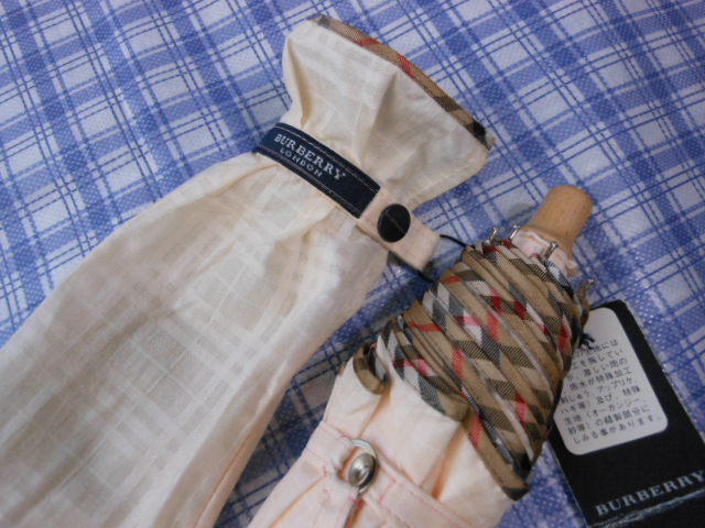 格安 正規品 BURBERRY バーバリー 折りたたみ傘 UV 晴雨兼用 縁ノバ