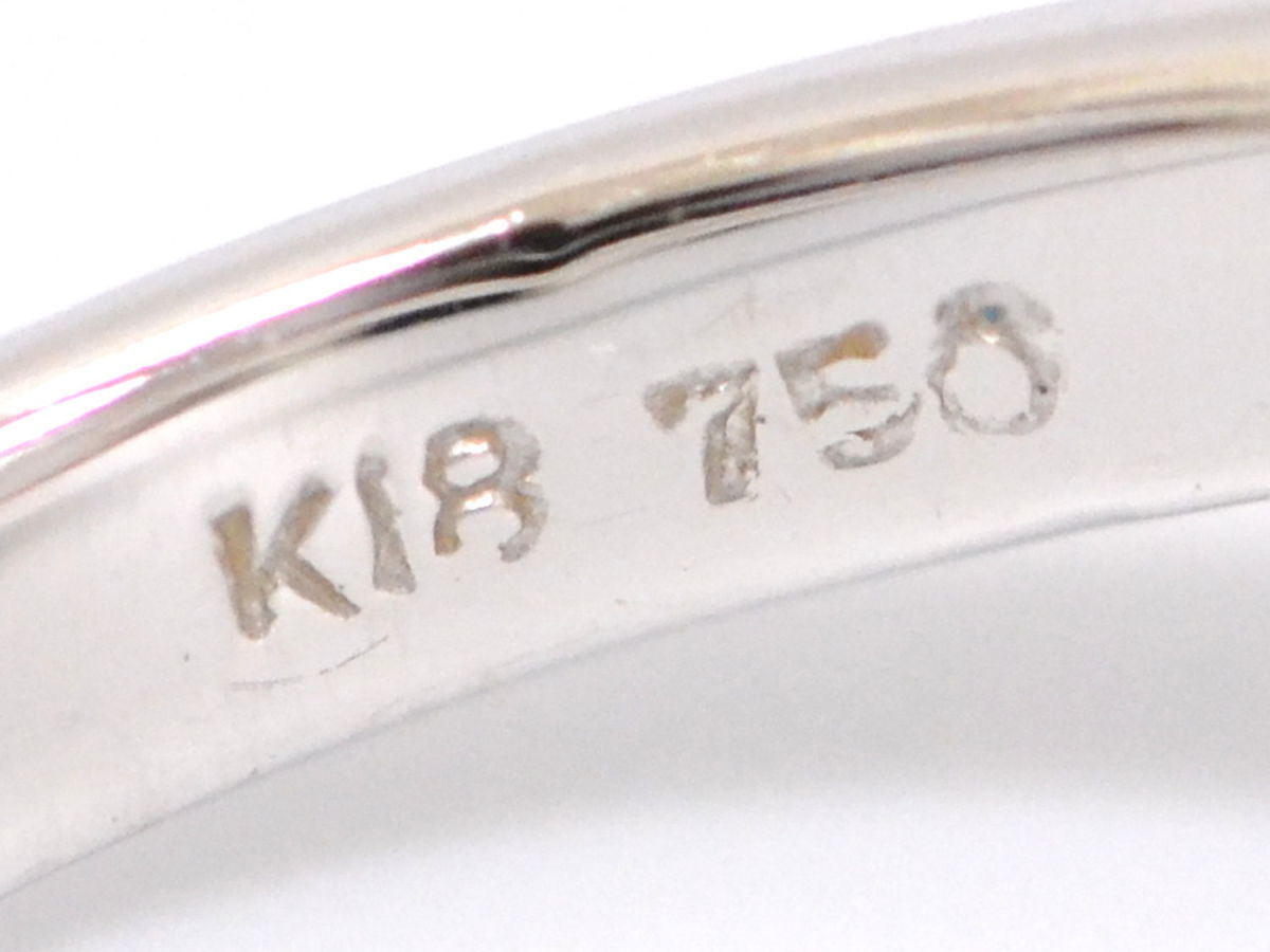 本物 フラワー モチーフ シェル ダイヤモンド 0.23ct 750 K18 WG