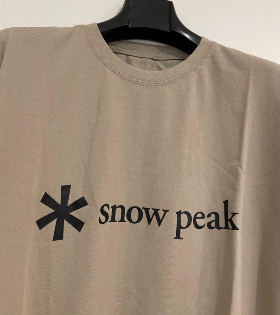 スノーピーク snow peak Ｔシャツ トップス 半袖 ロゴ 新品　ベージュ　L