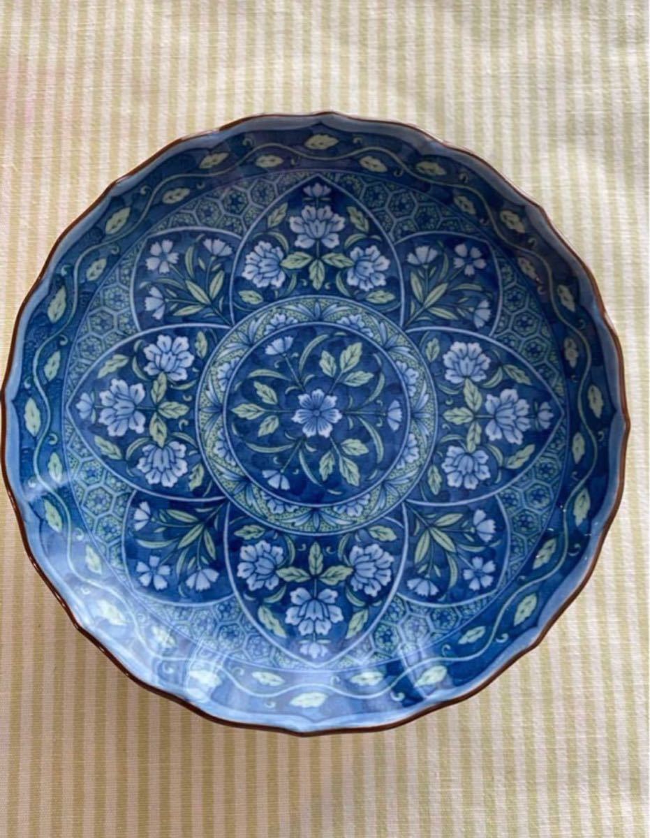峯龍窯 皿 藍色 およそ13 x 2.5cm 取り皿 小皿 漬物 副菜 プレート 和柄 5皿 有田焼