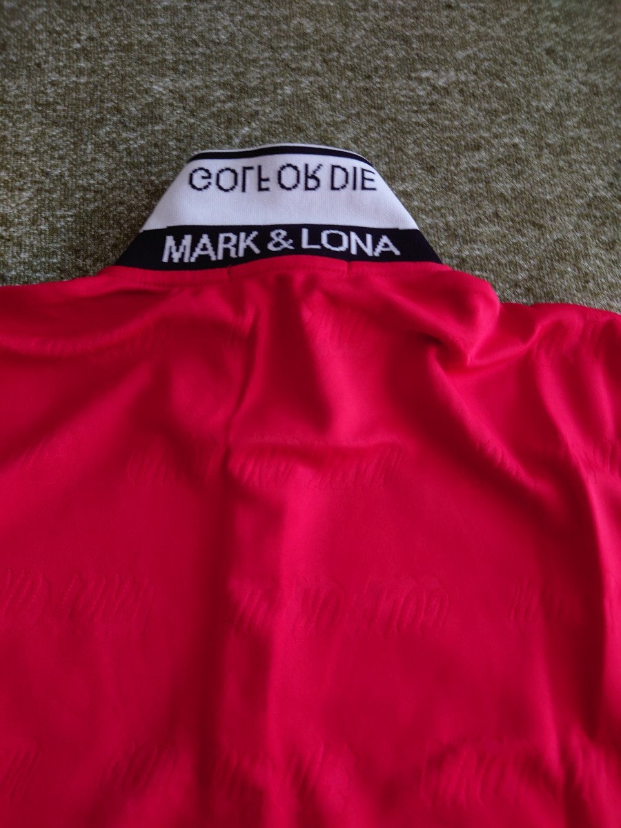 未使用品　マークアンドロナ　MARK & LONA　メンズポロシャツ　赤　Mサイズ