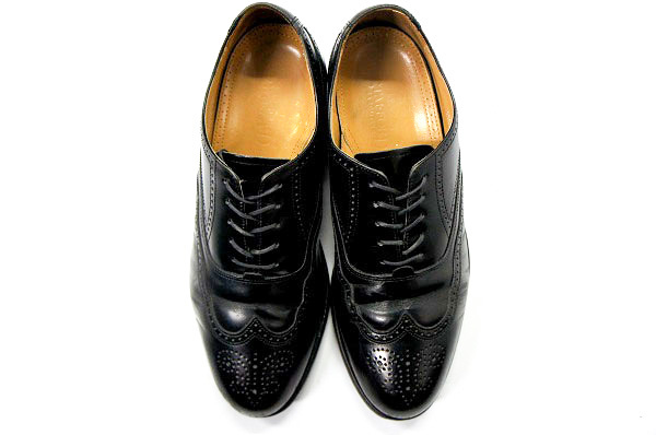 良品 レア STAFFORD スタッフォード フルブローグドレスシューズ 黒 ブラック USA製 US8.5D 26.5cm オールド 革靴 ウイングチップ_画像8