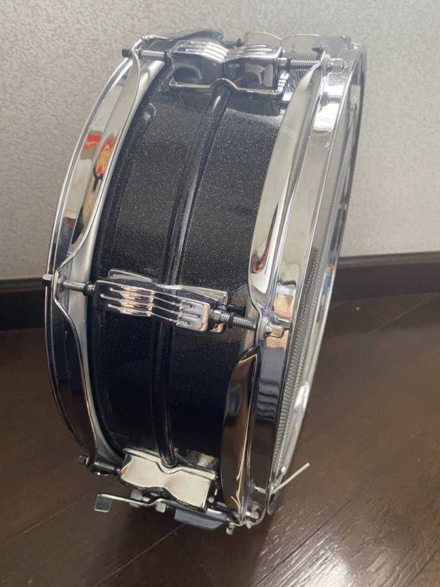 好評日本製LUDWIG　ラディック スネアドラム　ドラム 14インチ 専用ソフトケース　スティック付き　中古品 スネア