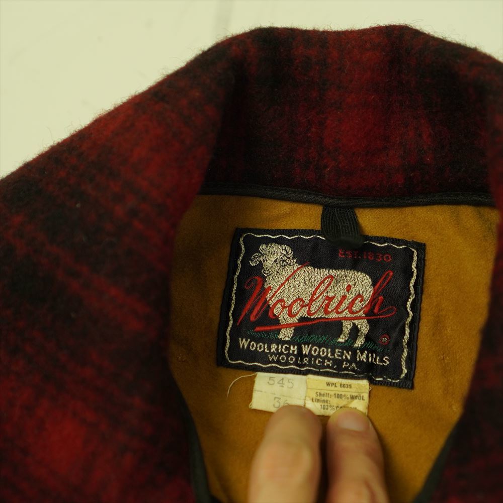 40s50s ビンテージ Woolrich ウールリッチ ウール ハンティングジャケット ブルゾン 36_画像6