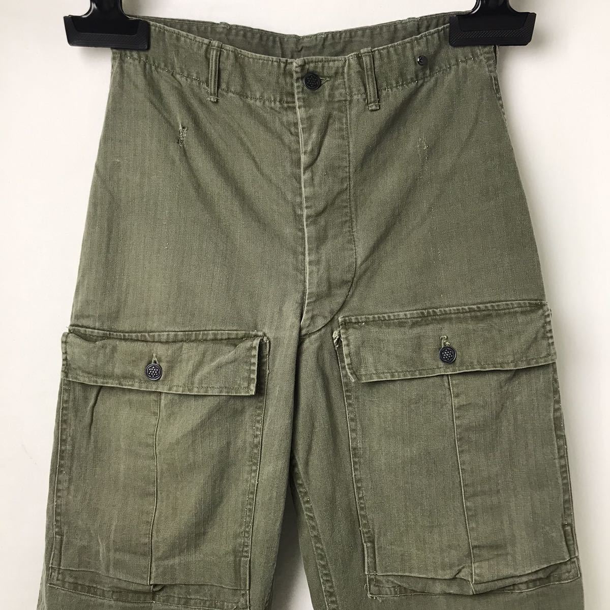 40s50s Vintage military the US armed forces the truth thing M-42 M-43 HBT cargo pants at that time remake front pocket specification 