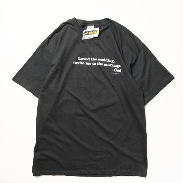 デッドストック 90's 00's ゴッドスピークス メッセージ プリント Tシャツ 半袖 (L) 黒 ブラック 90年代 00年代 旧タグ オールド