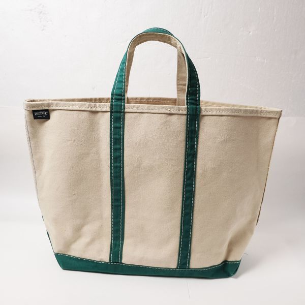 USA made 90\'s Ran z end canvas tote bag open top green (L rank ) ear attaching America made 90 period old tag Old LANDS\'END