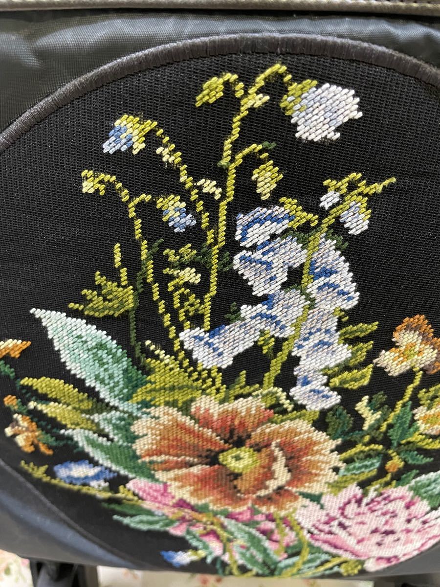 送料0円 プチポアン 久家道子 キャリーバッグ 四輪カート 花柄 刺繍