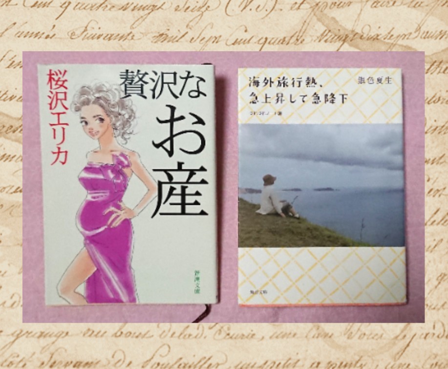 【贅沢なお産 & 海外旅行熱、急上昇して急降下 2冊セット】桜沢エリカ 銀色夏生 エッセイ 文庫本 本 自宅出産 つれづれノート30 日記 読書_画像1