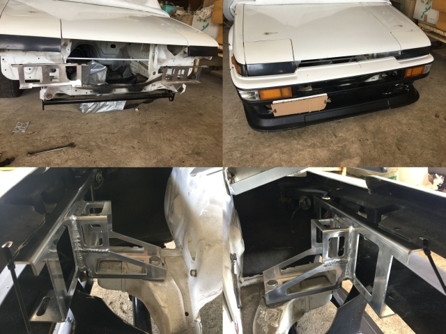 AE86 4AG 社外 アルミ製 フロント バンパーステー 後期 トレノ用 軽量 新品 バンパー ホースメント_画像3