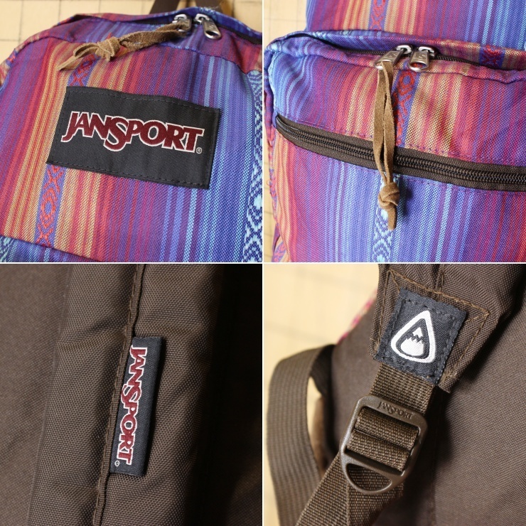 USA JANSPORT ジャンスポーツ リュックサック 総柄 パープル アウトドア バックパック アメリカ古着 051122ss159_画像2