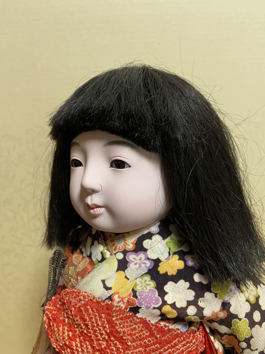 GM6kj⑤ 古い市松人形 星光 女の子 約42センチ お腹おすと音鳴ります