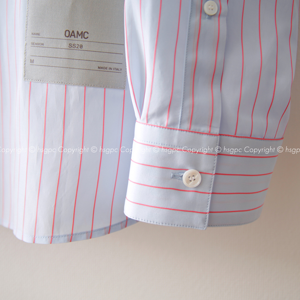 定価6 4万】新品 OAMC source ストライプ シャツ ブラウス ロゴパッチ