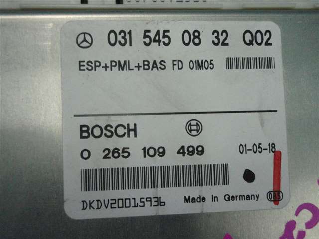 ★　210262 W210 ベンツE240 ESP PML BAS コンピューター 0265109499　311130JJ