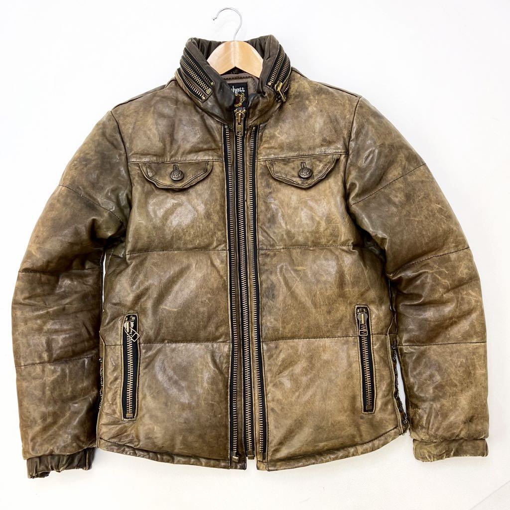 33%割引特別オファー ショット ☆ Schott N.Y.C レザー ダウン 感謝価格 SCHOTT スエード レザーGジャン USA製 激シブ! レザージャケット