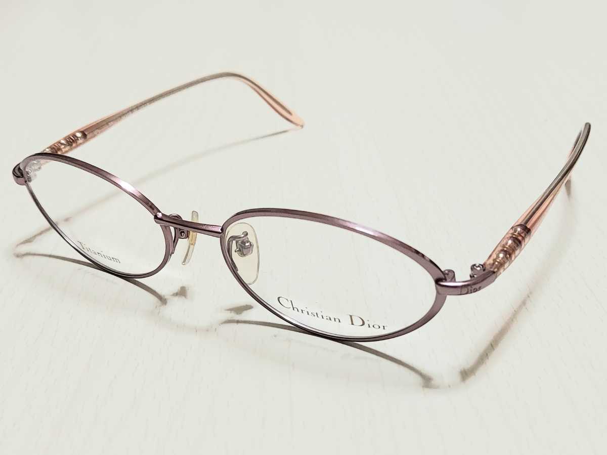 新品　Christian Dior　ディオール　ブランド　日本製　メガネ　眼鏡　高級感　オシャレ　フルリム　ピンク系　可愛い　チタン　軽い_画像1