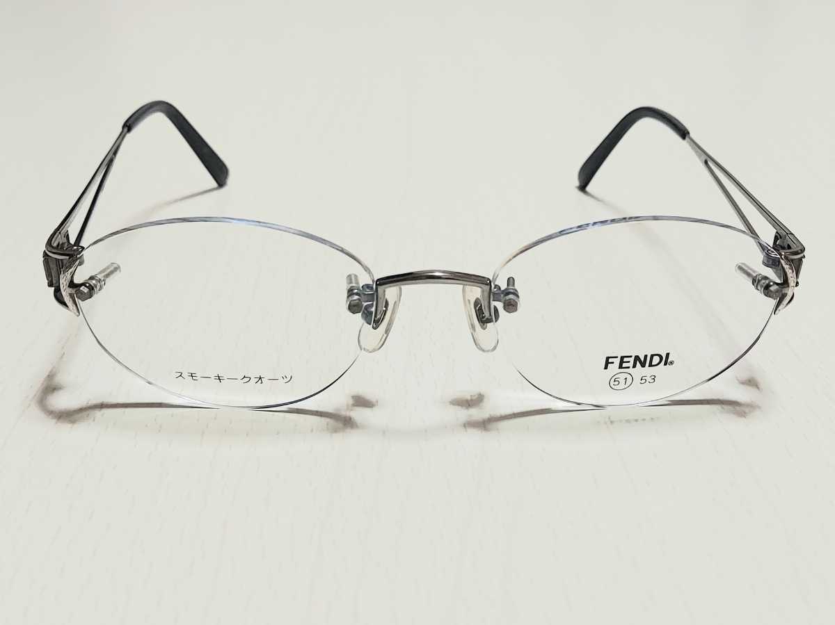 新品　FENDI　フェンディ　日本製　ブランド　メガネ　眼鏡　高級感　上品　ツーポイント　シルバー　スモーキークォーツ　軽い　綺麗_画像3