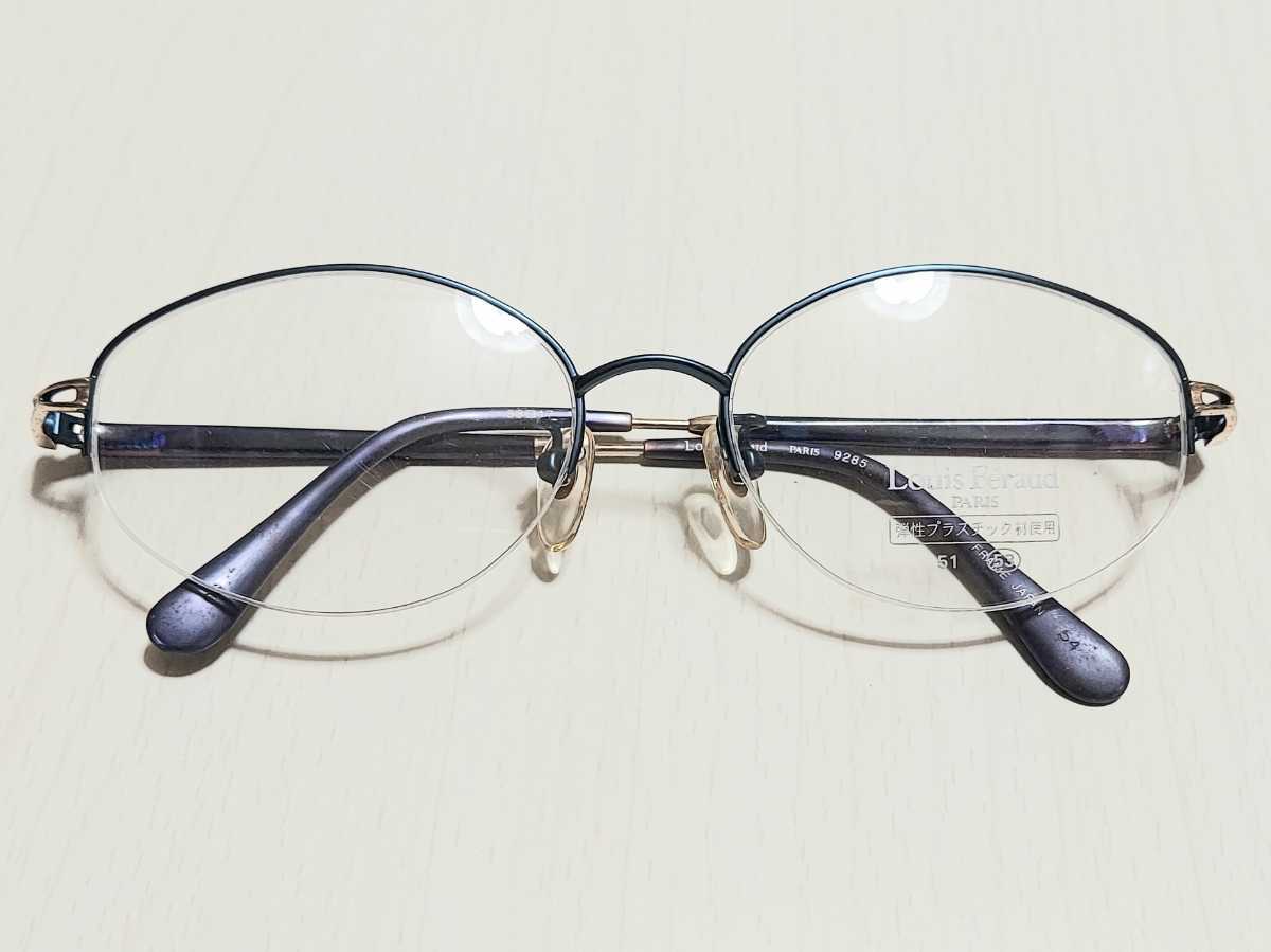 新品 Louis Feraud ルイフェロー　日本製　メガネ　眼鏡　高級感　オシャレ　上品　ハーフリム　ブルー　青紫　軽い_画像3