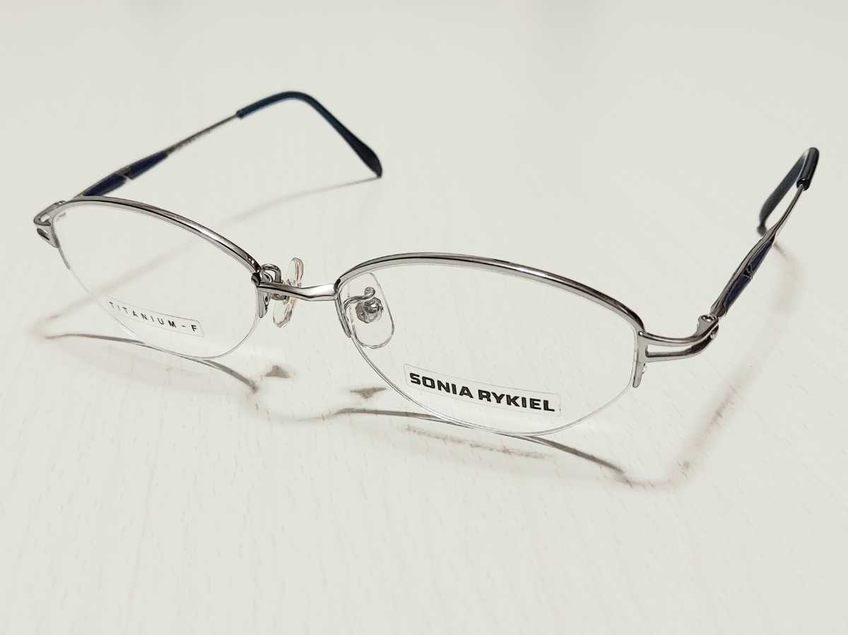 新品　SONIA AYKIEL　ソニアリキエル　日本製　メガネ　眼鏡　高級感　オシャレ　上品　ハーフリム　シルバー　チタン　軽い_画像4