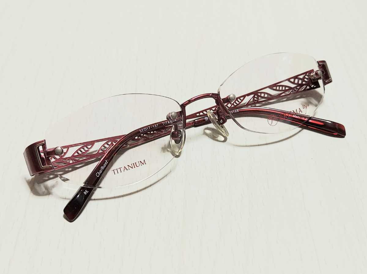 新品　PRISMA プリズマ　鯖江　サバエ　メガネ　眼鏡　高級感　オシャレ　上品　ツーポイント　チタン　軽い　赤　レッド_画像6