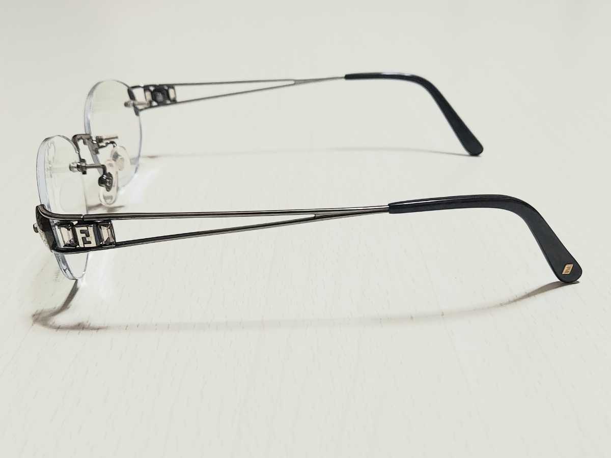 新品　FENDI　フェンディ　日本製　ブランド　メガネ　眼鏡　高級感　上品　ツーポイント　シルバー　スモーキークォーツ　軽い　綺麗_画像5
