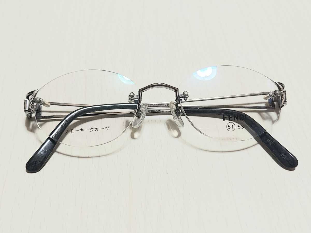新品　FENDI　フェンディ　日本製　ブランド　メガネ　眼鏡　高級感　上品　ツーポイント　シルバー　スモーキークォーツ　軽い　綺麗_画像8