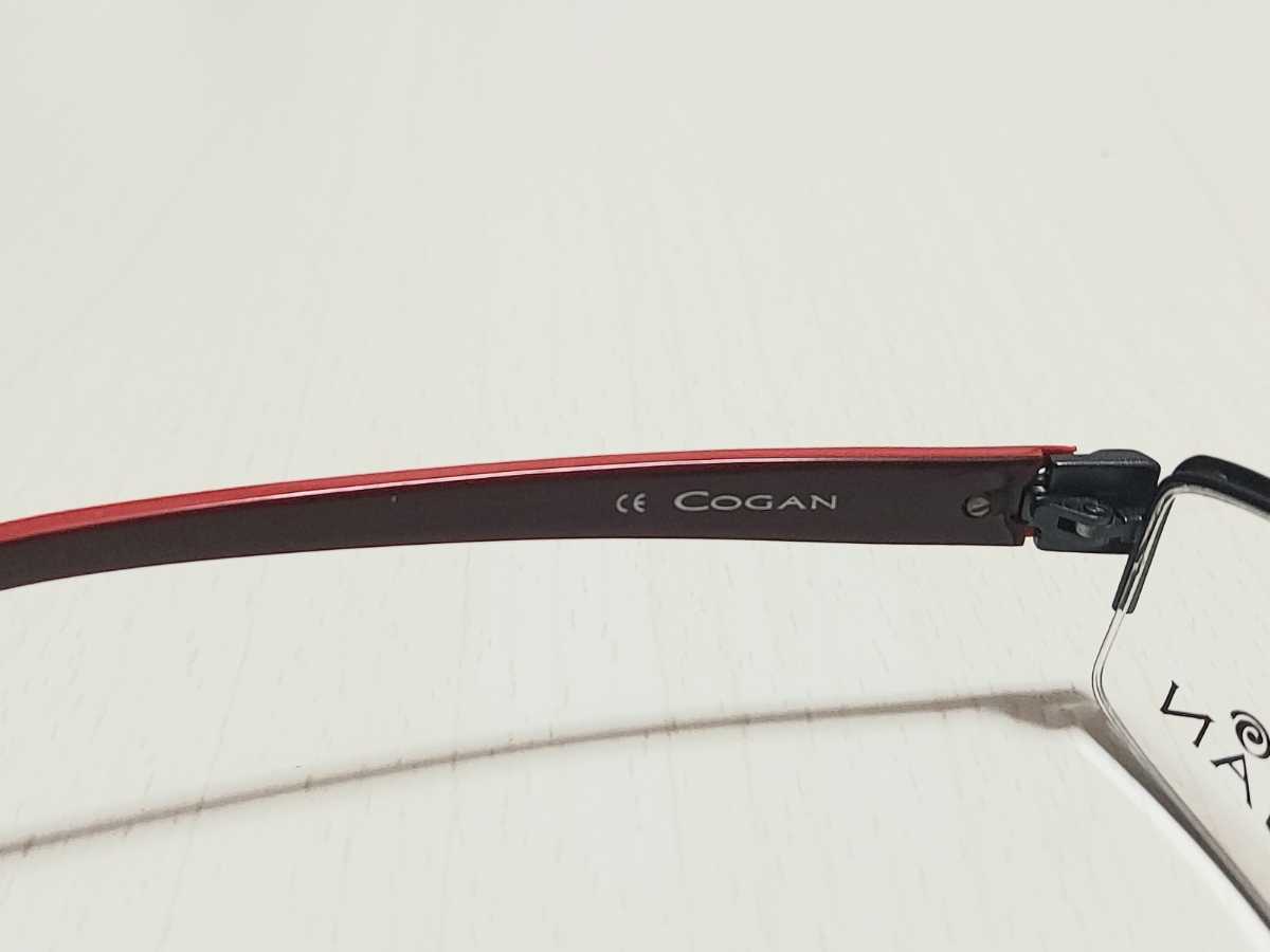 新品　YVES COGAN イヴコーギャン　メガネ　眼鏡　高級感　上品　ハーフリム　スクエア　黒ぶち_画像9