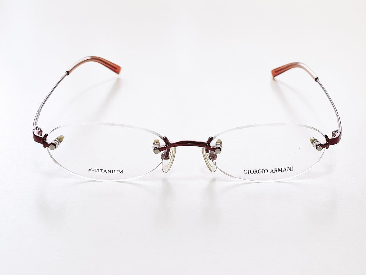 新品　GIORGIO ARMANI ジョルジオ・アルマーニ　チタン　titanium メガネ　眼鏡　オシャレ　上品　ふち無し　ツーポイント_画像3