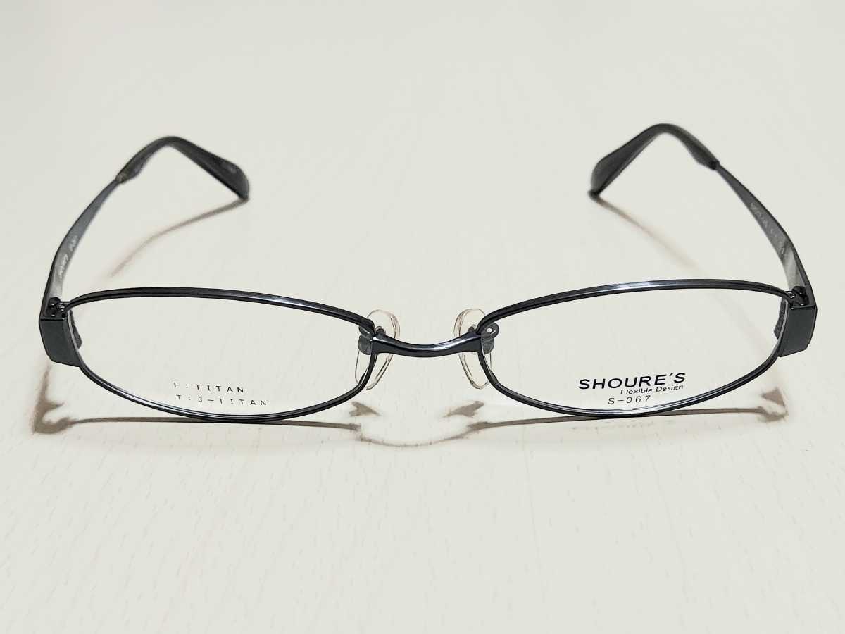 新品 SHOURE'S シュアーズ　日本製　メガネ　眼鏡　高級感　オシャレ　上品　フルリム　黒ぶち　チタン　軽い_画像6