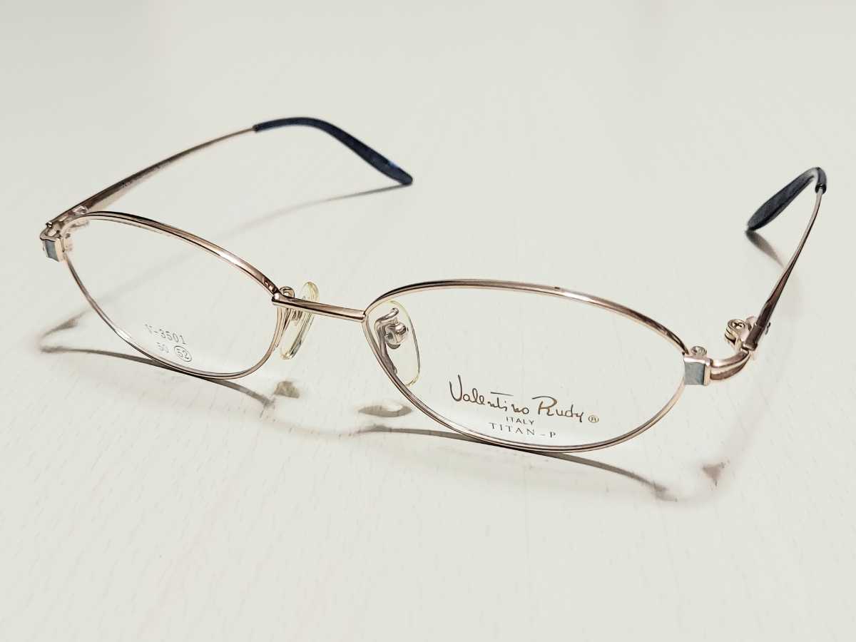 新品　valentino rudy　ヴァレンチノルーディ 日本製　メガネ　眼鏡　高級感　オシャレ　上品　フルリム　チタン　ゴールド　青_画像4