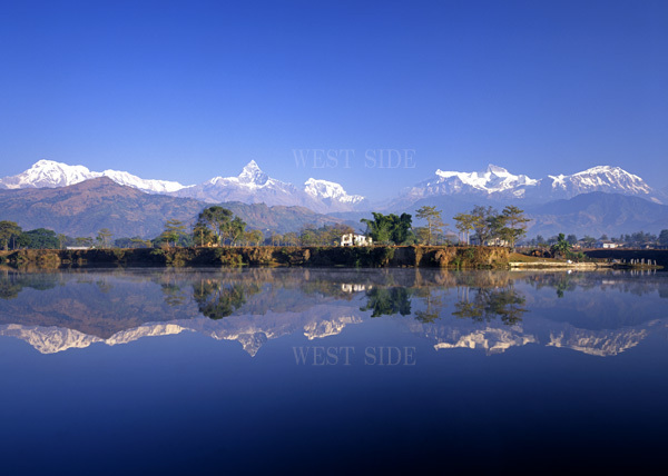 ne pearl pewa tar lake pokala scenery photograph frame attaching A3 size *.... work Nepal-001-3A