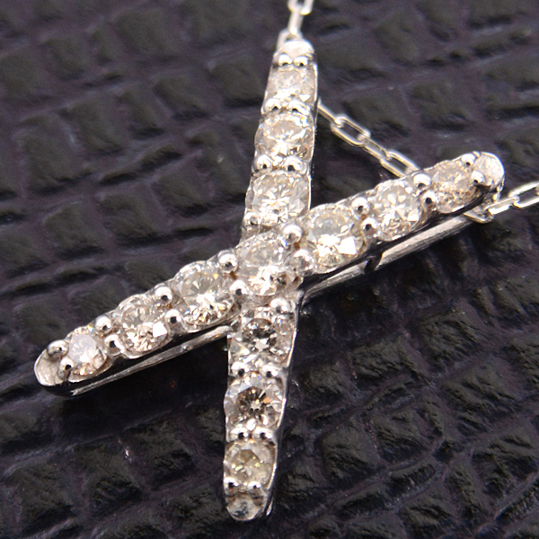 特価正規品 新品 K18YG D:0.20ct ネックレス クロス(十字架) ダイヤモンド ネックレス