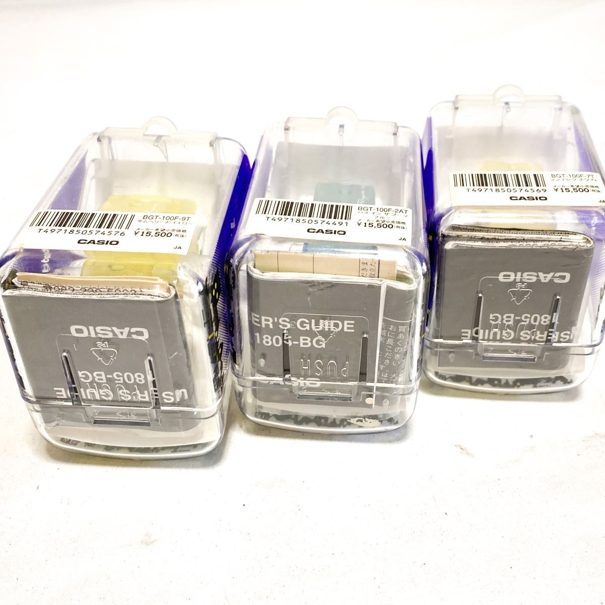 新しい時計【未使用 腕時計 CASIO Baby-G Tripper 3本まとめ】BGT-100F-2AT・BGT-100F-9T・BGT-100F7T 箱付き 保証書 取扱説明書 動作未確認 T433