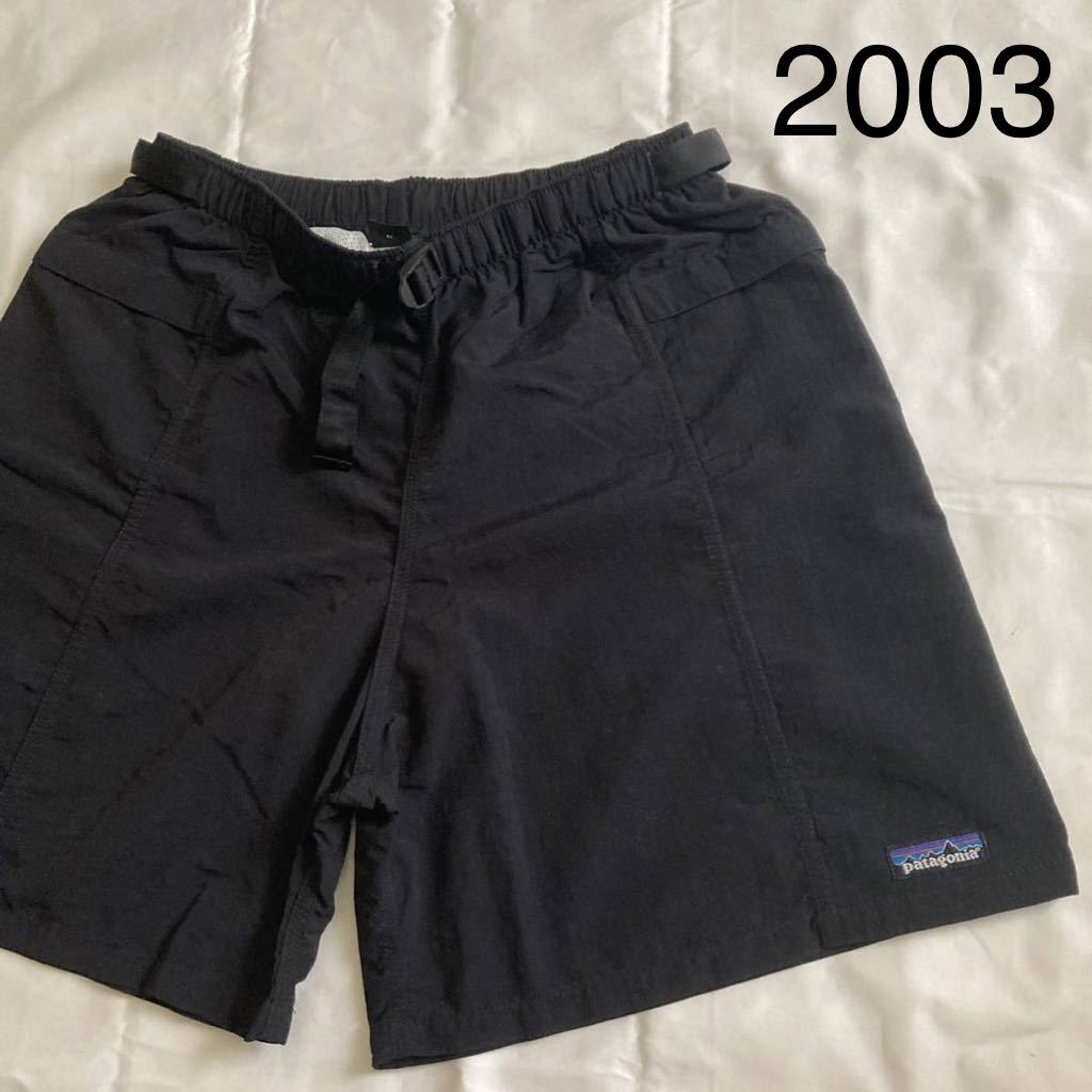 Mサイズ 極美品【2003・廃盤】patagonia メンズ リバーショーツ ( ブラック ) BLK 無地 コロンビア製 バギーズショーツ57084SP03希少デッド