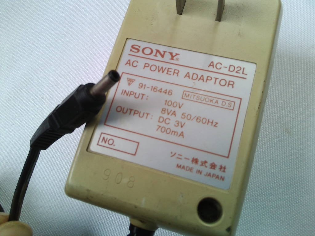 SONY ACアダプタ AC-D2L(DC3V 700mA)★動作品_画像3