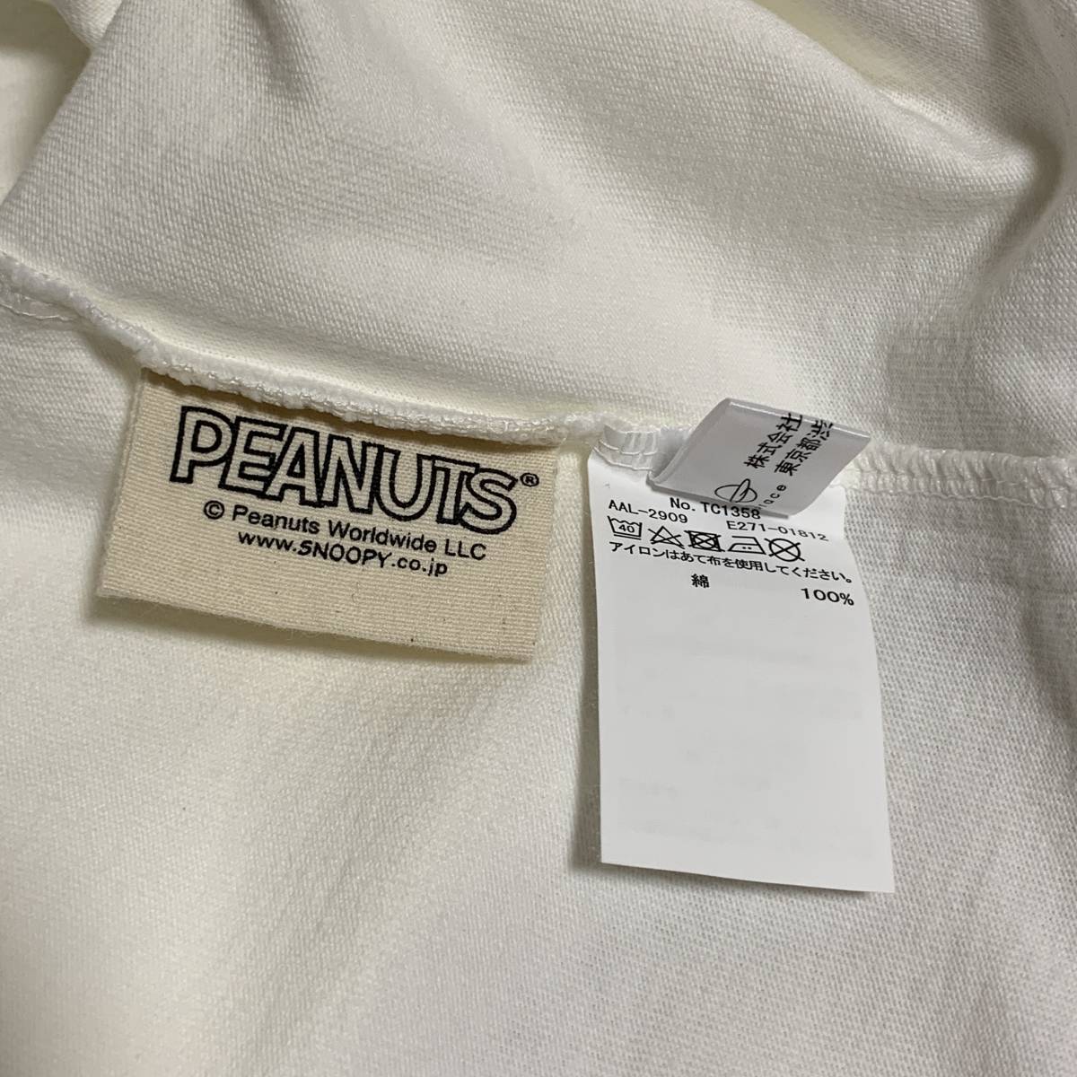 ALPHA INDUSTRIES (アルファ・インダストリーズ) PEANUTS スヌーピー MEN 半袖 Tシャツ ポケット 白色 XLサイズ コラボ (タグ付き未着用品)の画像6