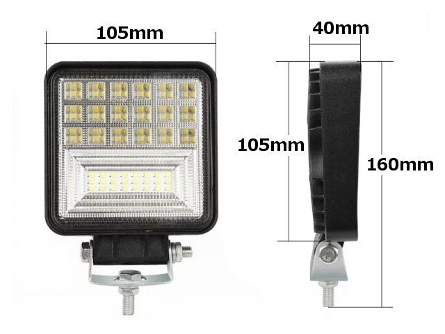 12V/24V IP68 完全防水 2パターン発光！広角 角型 42LED+エンジェルアイ 45W LED ワークライト 2個セット/路肩灯 作業灯 船舶 照明 G_画像5