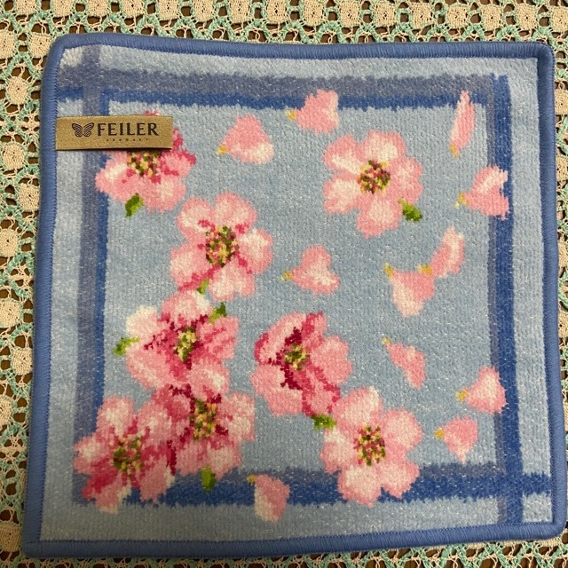 ♪新品　フェイラー　FEILER　タオルハンカチ　Cherry Blossom　桜の花　シュニール織_画像4